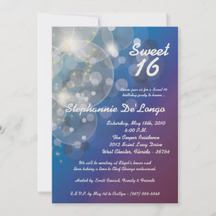 5x7 Glitz Glimmer Sweet 16 Anniversaire Invitation