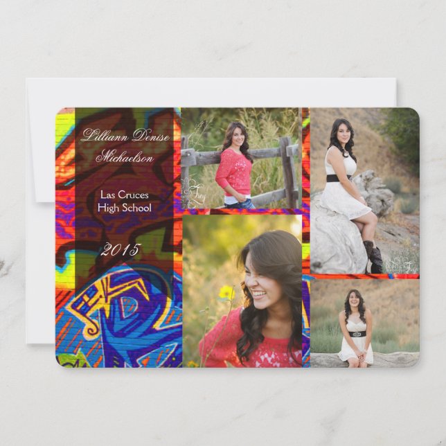 5x7 Graffiti Peinture Faire-part principal (Devant)