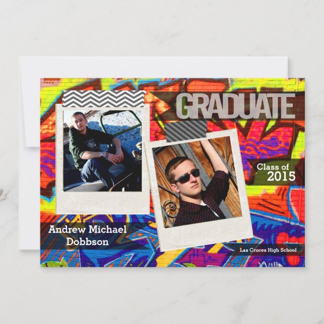 5x7 Graffiti Peinture Faire-part principal (Devant)