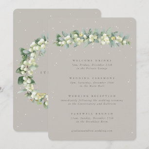 5x7 Greige Snowberry+Eukalyptus Hochzeitsprogramm