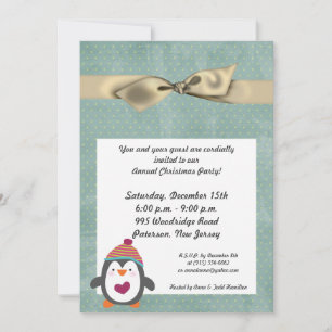 5x7 Hiver Pingouin Noël Invitation