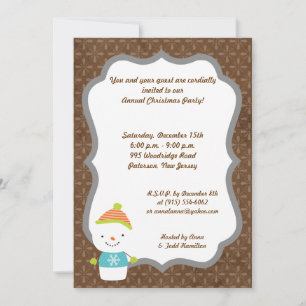 5x7 hiver Snowman hiver Neige Invitation