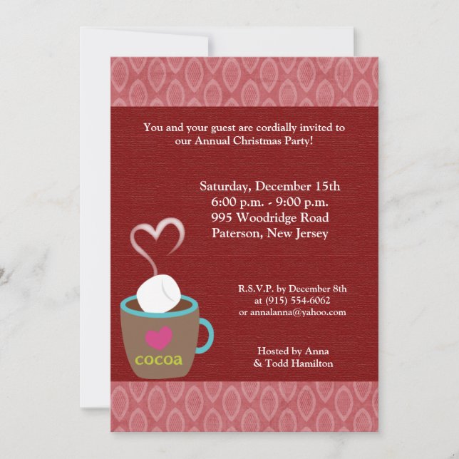 5x7 Hot Cup of Coco Invitation (Devant)