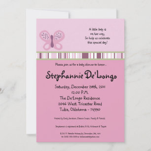 5x7 Invitation au Baby shower de prune de sucre