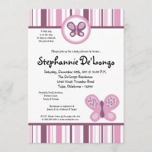 5x7 Invitation au Baby shower de prune de sucre