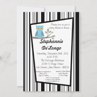 5x7 Invitation Baby shower de Chouette de forêt de