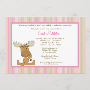 5x7 Invitation Baby shower d'orignaux de bois de P