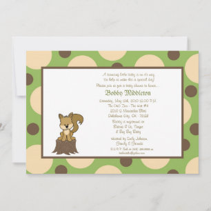 5x7 Invitation Baby shower écolo et Brown Squirell