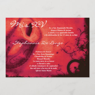 5x7 Invitation d'anniversaire Masquerade Quinceane