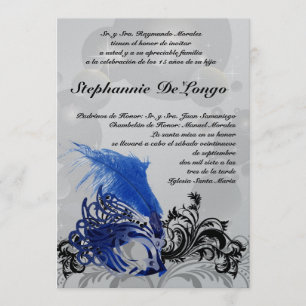 5x7 Invitation d'anniversaire Masquerade Quinceane
