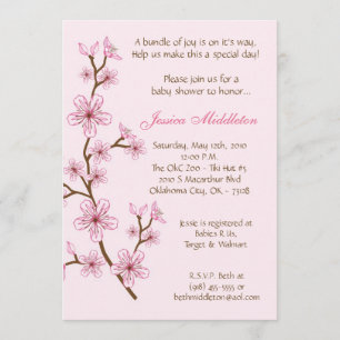 5x7 invitation de baby shower de fleurs de