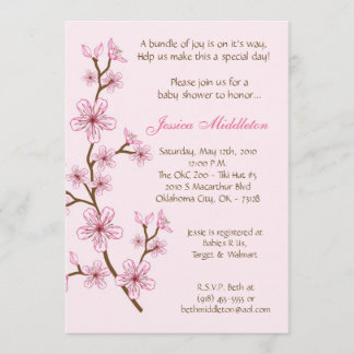 5x7 invitation de baby shower de fleurs de
