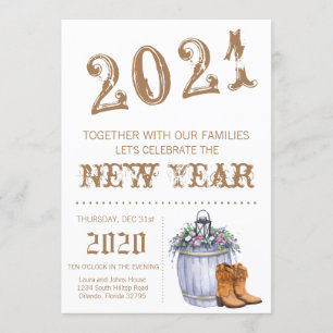 5x7 Invitation du Nouvel An Country Summer Mariage