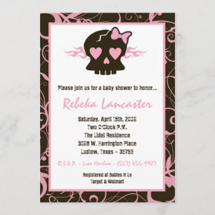 5x7 invitation - invitation punk de baby shower de