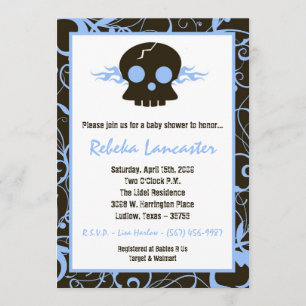 5x7 invitation - invitation punk de baby shower de
