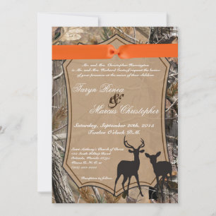5x7 Jagdpaar Reh Hirsch Hochzeitseinladung Einladung