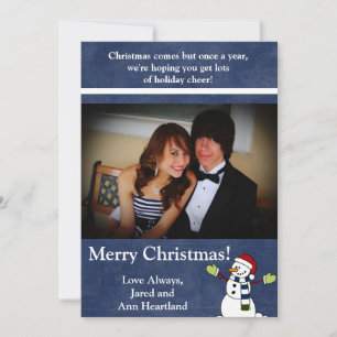 5x7 Jolly Winter Snowman Noël Invitation