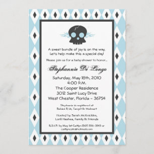 5x7 Jungen Punk Rock Totenkopf EMO Baby Shower Ein Einladung