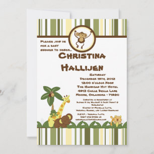 5x7 Jungle Baby Baby shower Invitation