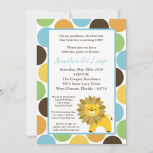 5x7 Jungle King Lion Safari Invitation Anniversair