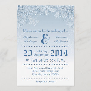 5x7 Kristall-Schneeflocken Winter Hochzeitseinladu Einladung