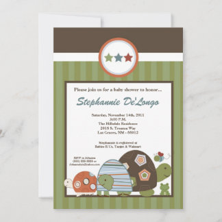 5x7 Laguna Turtle Frog Bee Baby shower Invitation