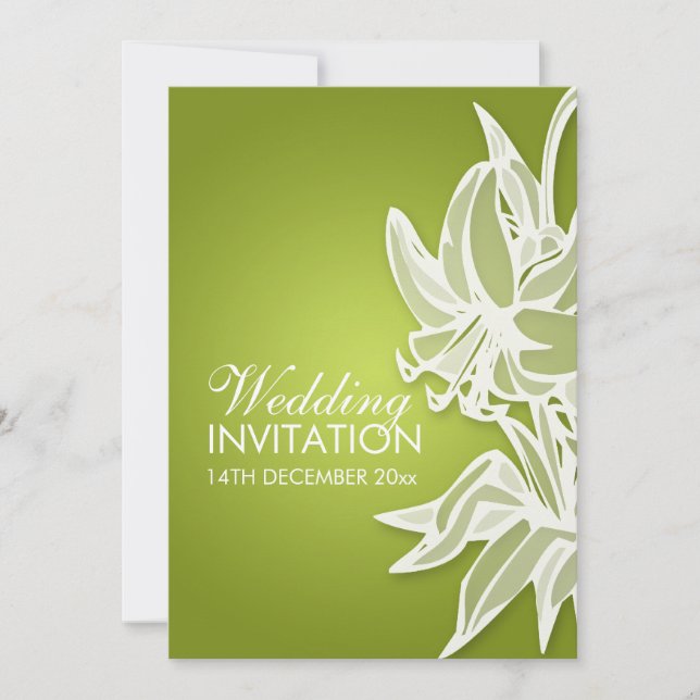 5x7 Lime Lily Bouquet Élégant Mariage Invitation (Devant)