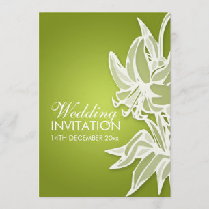 5x7 Lime Lily Bouquet Élégant Mariage Invitation