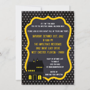 5x7 Maison hantée Halloween Invitation de fête d'H
