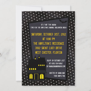 5x7 Maison hantée Halloween Invitation de fête d'H