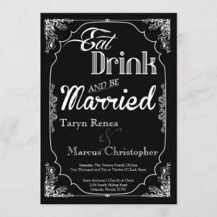 5x7 Manger Boire Se Marier Faire-part de mariage N