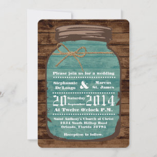 5x7 Mason Jar Faire-part de mariage rouille