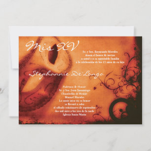 5x7 Masquerade Quinceanera Birthday Invitation Einladung