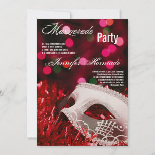 5x7 Masquerade Quinceanera Invitation Anniversaire