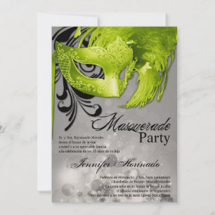 5x7 Masquerade Quinceanera Invitation Anniversaire