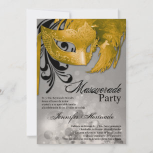5x7 Masquerade Quinceanera Invitation Anniversaire