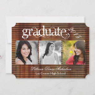 5x7 Métal corrégé rouillé Faire-part supérieur