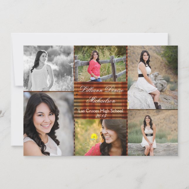 5x7 Métal corrégé rouillé Faire-part supérieur (Devant)