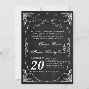 5x7 Moderne Kreidetafel Vintage Hochzeitseinladung Einladung