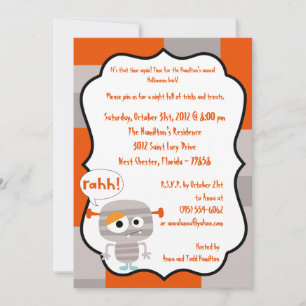 5x7 Monster Bash Halloween Party Invitation