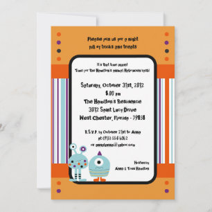 5x7 Monster Bash Halloween Party Invitation