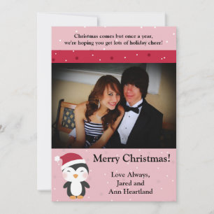 5x7 Noël Casquette Penguin Invitation