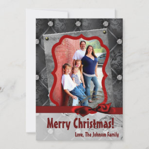 5x7 Noël XMAS Diamond Pintuck Carte photo