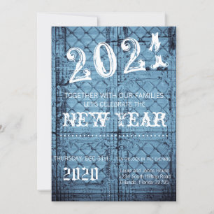 5x7 Nouvel An Eve Invitation Rustique Tin Panel Ce