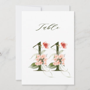 5x7 Numéro 11 Botanique Floral, Numéro de Table