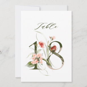 5x7 Numéro Botanique Floral 18, Numéro de Table