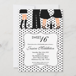 5x7 personnes de fête douce 16 Invitation annivers