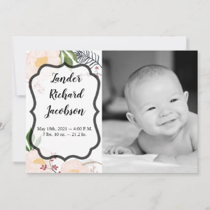 5x7 Photo Faire-part de naissance Armée Baby Cosmo