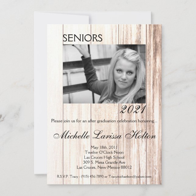 5x7 Photo Graduation Party Invitation bottes compt (Devant)