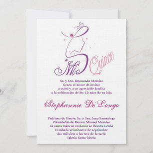 5x7 princesse Girl Quinceanera Birthday Invitation
